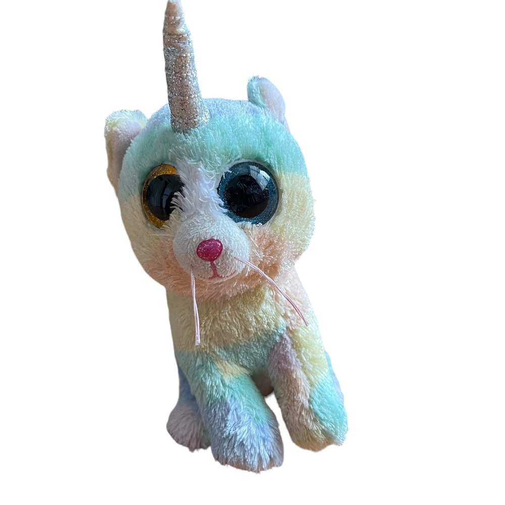 TY Silk Beanie Boos Heather Cat‎ Unicorn UniCat Plush Stuffed Animal Toy Pastel